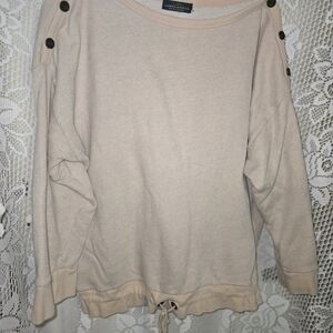 Ralph Lauren Beige Button-Shoulder Hoodie